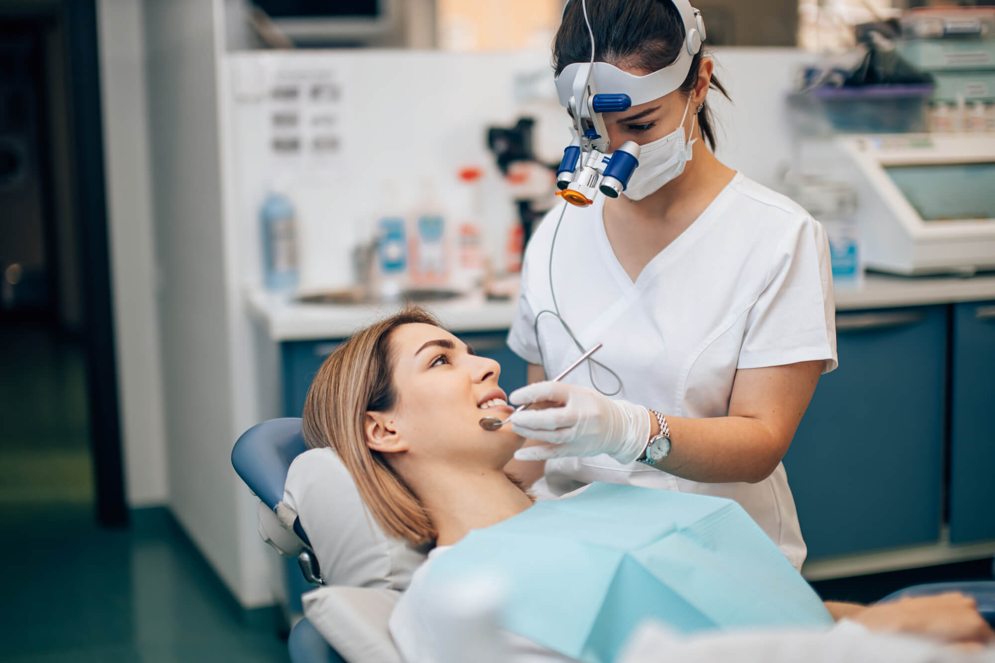 woman having oral surgery in Greenville SC