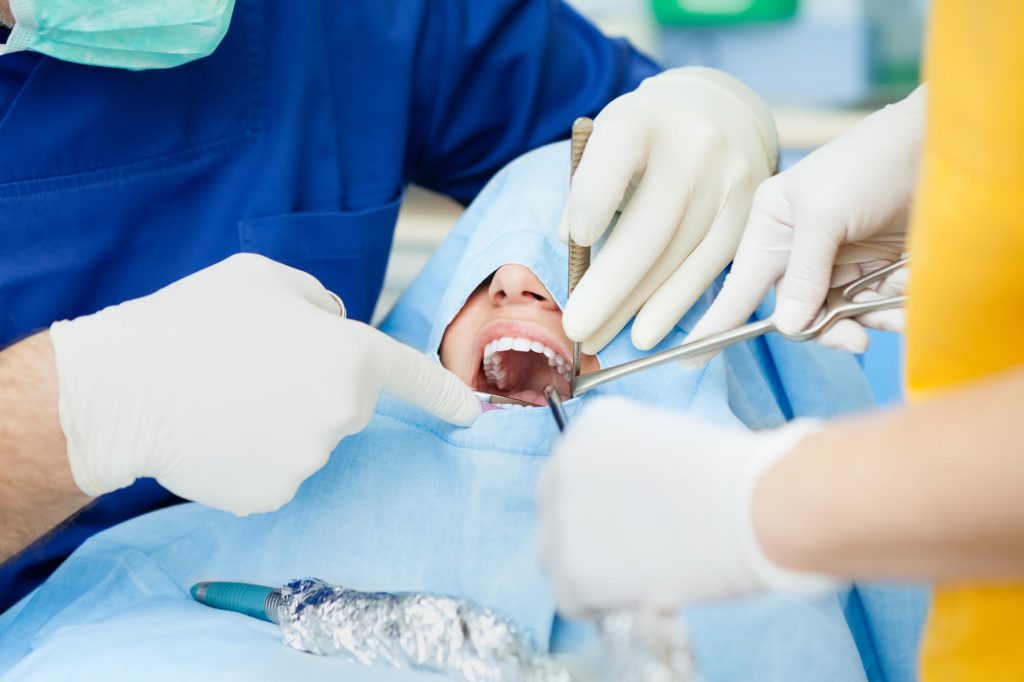 patient is getting an oral surgery in Simpsonville, SC