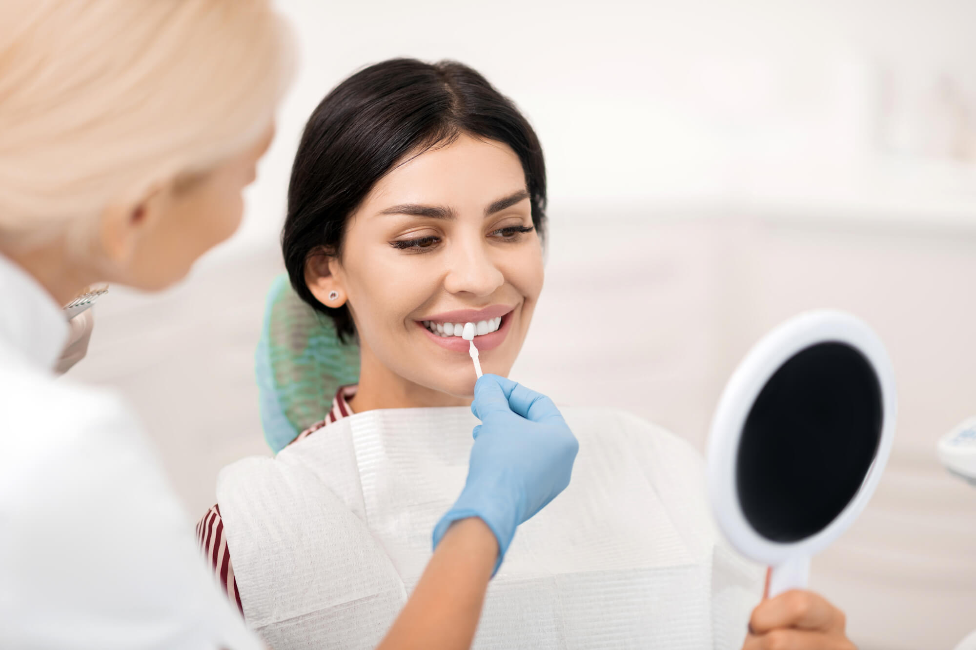 woman with veneers in Greenville SC
