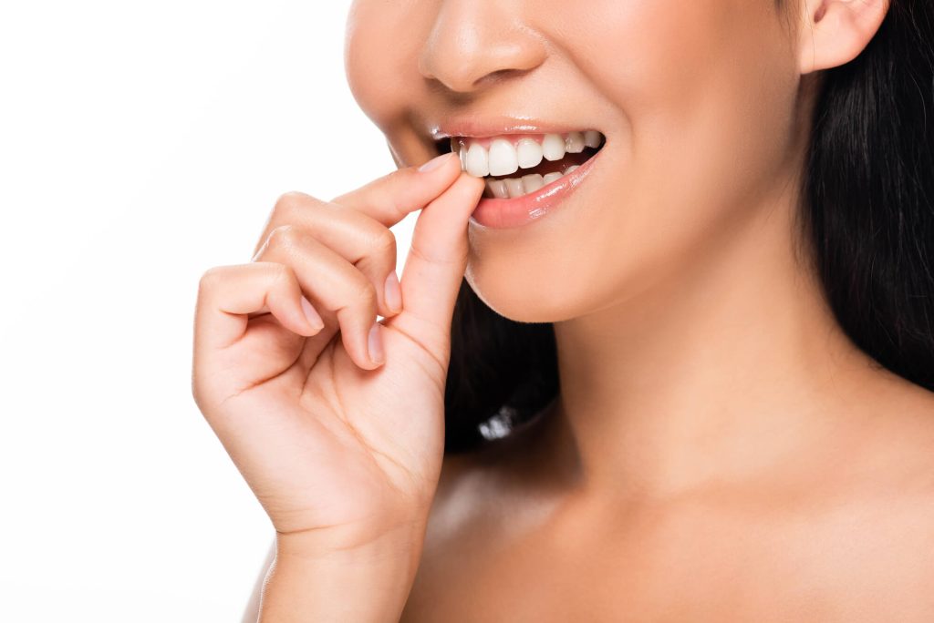 A woman with veneers in Greenville SC