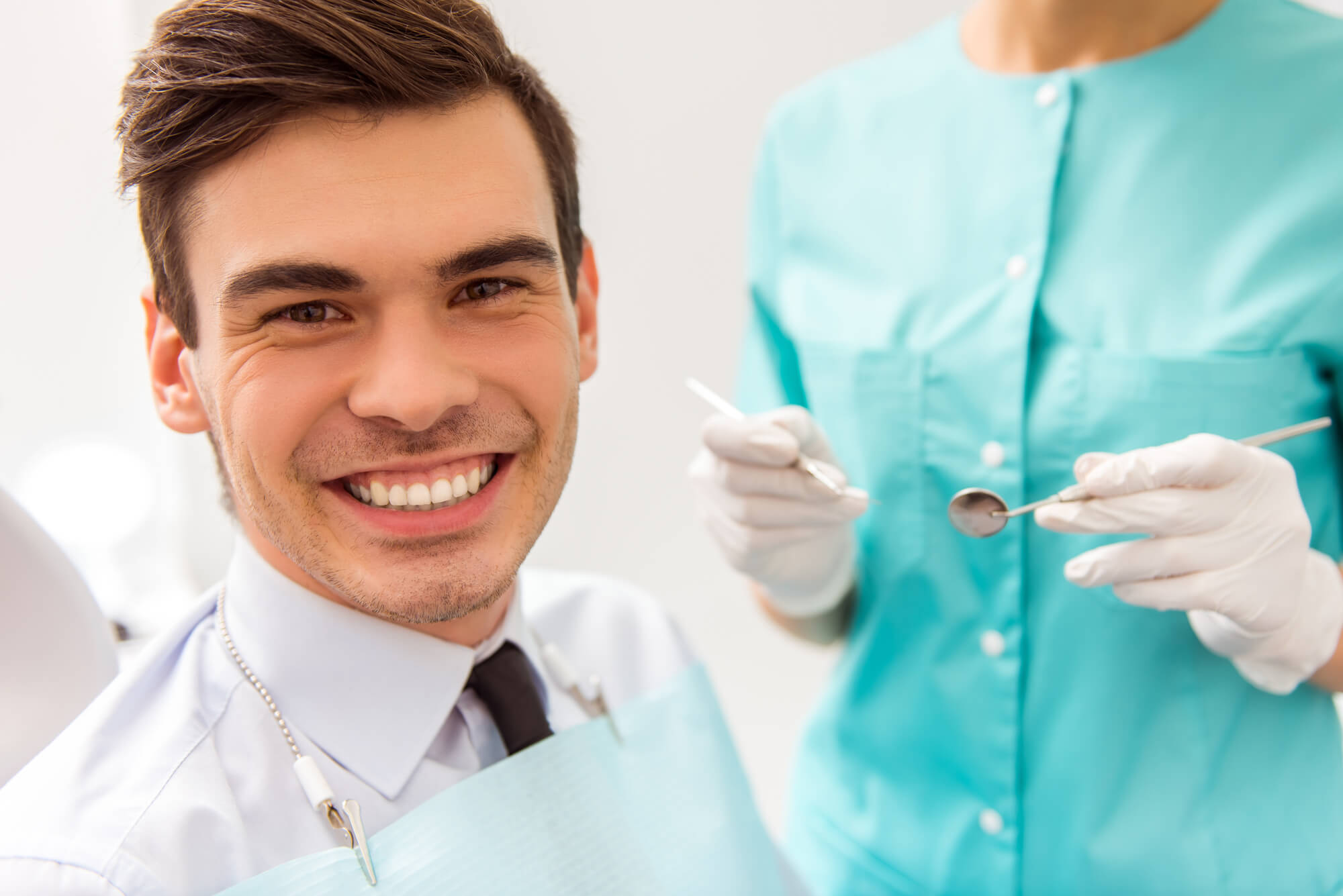 a patient smiling before getting Sedation Dentistry in Greenville SC
