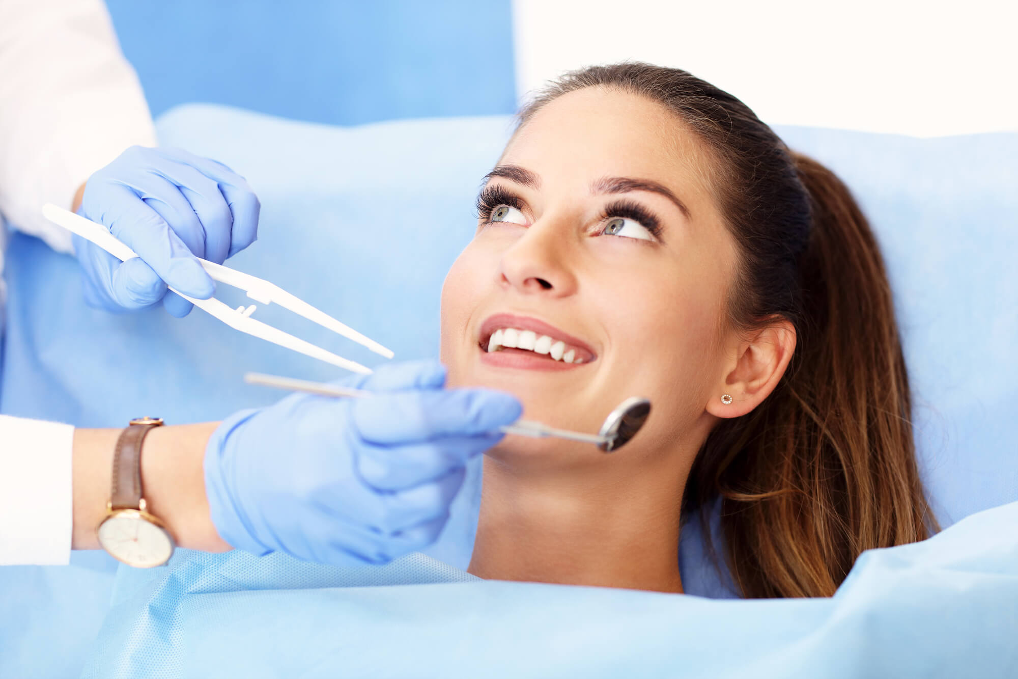 patient during follow up appointment after root canal in Greenville SC